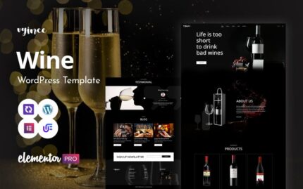 Vninee - Wine And Winery Shop WordPress Elementor Theme WordPress Theme