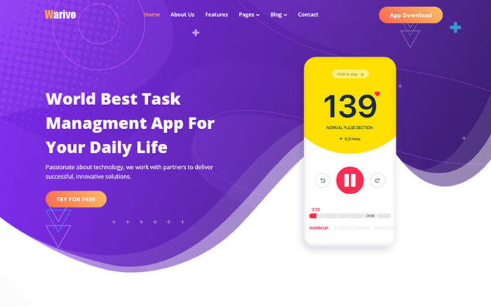 Warivo - App & Software Company Website Template