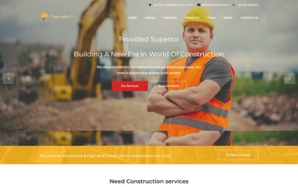 Washington Construction Building Landing Html Template Landing Page Template