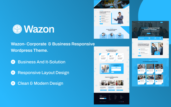 Wazon- Corporate & Business Responsive Wordpress Theme. WordPress Theme