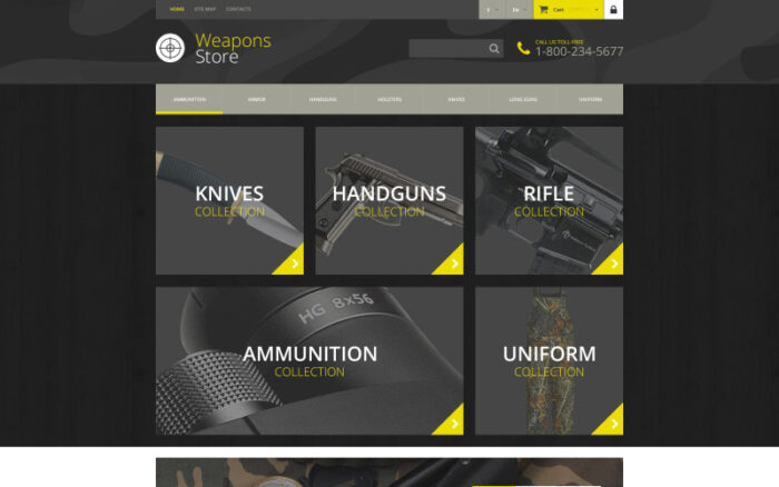 Weapon Shop PrestaShop Theme