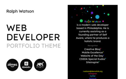 Web Portfolio - Minimalistic Web Developer Portfolio Template WordPress Theme