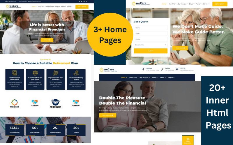 weCare - Retirement Planning HTML5 Template Website Template