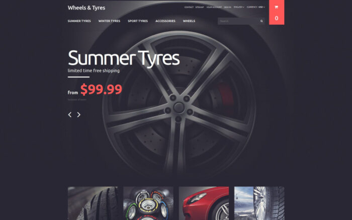 Wheels and Tyres PrestaShop Theme