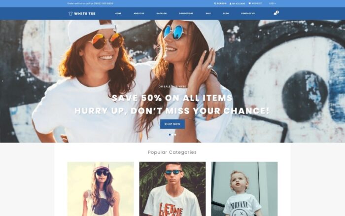 White Tee - Clothing Responsive Practical Shopify Theme