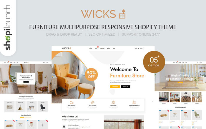 Wicks - Furniture Multipurpose Responsive Shopify Theme