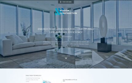 Window Construction - Windows & Doors HTML Bootstrap Landing Page Template