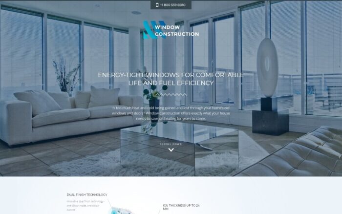 Window Construction - Windows & Doors HTML Bootstrap Landing Page Template