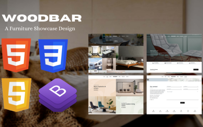 WOODBAR - A Modern Responsive Woodworks & Furniture Showcase Website Template