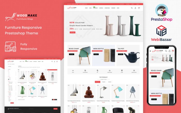 Woodmake - Minimal Furniture PrestaShop Store PrestaShop Theme