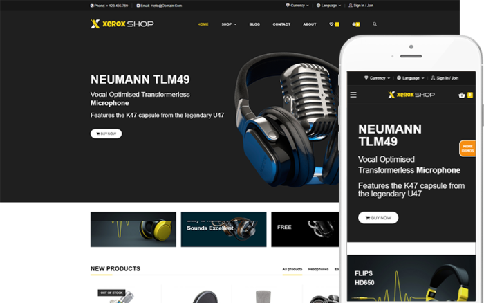 Xerox Shop - Audio Store Theme WooCommerce Theme