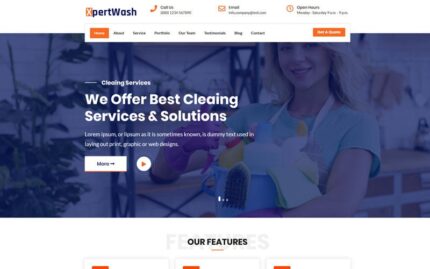 Xpertwash Landing Page Template