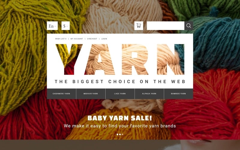 Yarn Online Store OpenCart Template