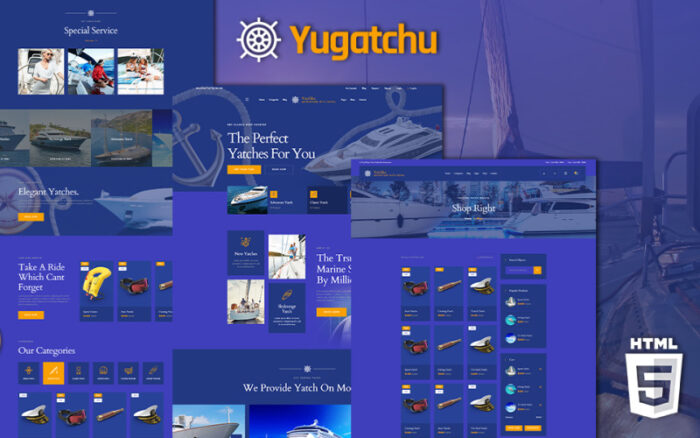 Yugatchu Luxury Yacht Club Service and Marine shop Website Template