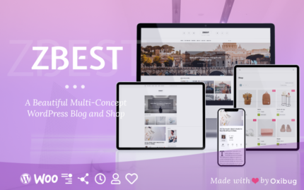 ZBest - Multi-Concept WordPress Blog Theme and Shop for Writers and Bloggers WordPress Theme