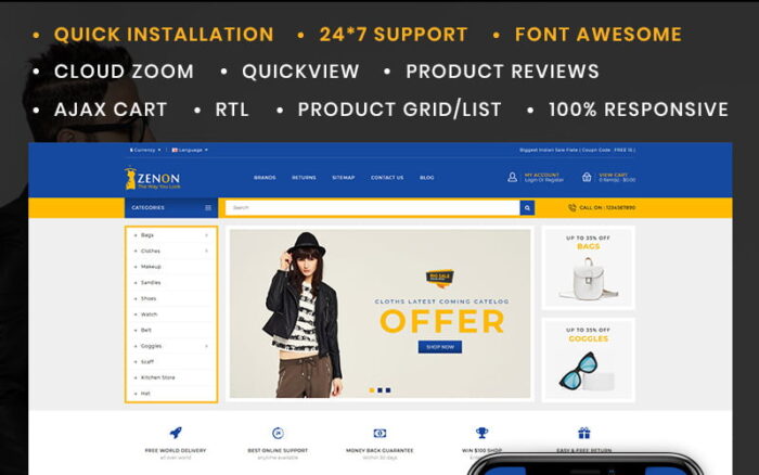 Zenon Fashion Store OpenCart Template