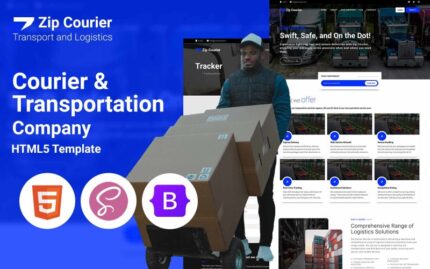 Zip Courier - Multipurpose Transportation HTML5 Template Website Template