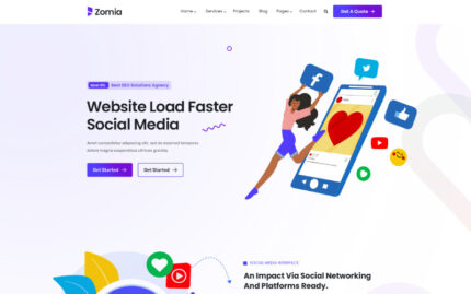 Zomia Social Marketing HTML5 Template Website Template