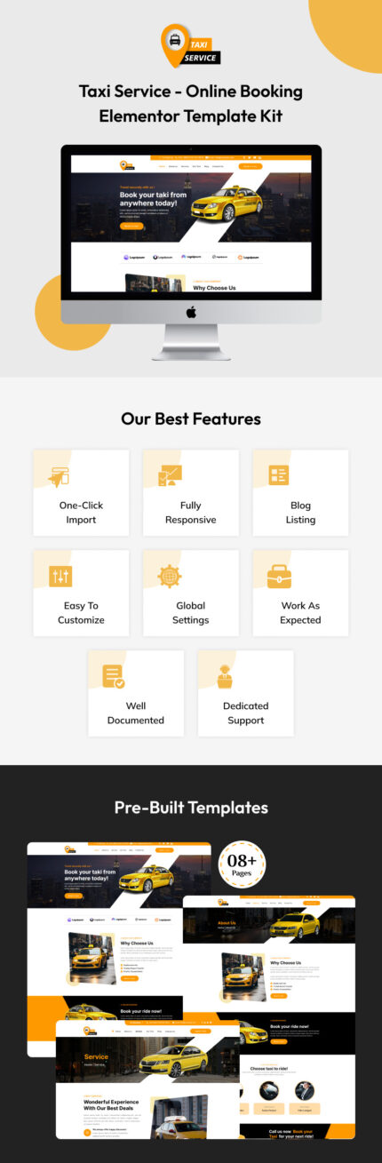 Layanan Taksi - Kit Template Elementor Pemesanan Online - Fitur Gambar 1