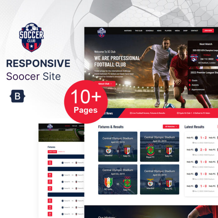 Klub Sepak Bola - Template HTML Situs Web Klub Sepak Bola atau Olahraga - Fitur Gambar 1