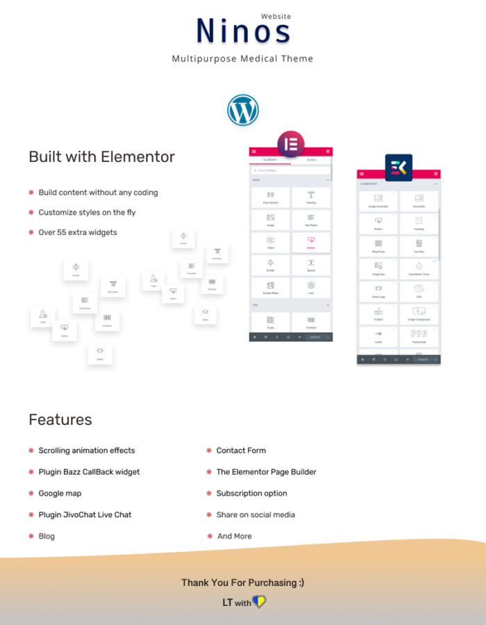 Ninos - Situs Web Medis Serbaguna dengan Tema Blog Elementor WordPress - Fitur Gambar 1