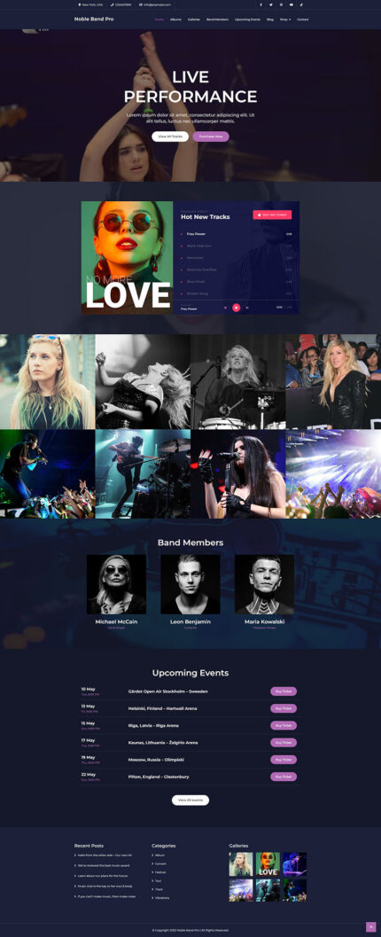 Noble Band Pro - Tema Musik WordPress Elementor - Fitur Gambar 1