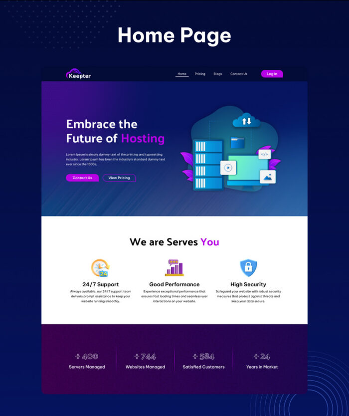 Keepter - Template Situs Web HTML5 Penyedia Layanan Hosting - Fitur Gambar 2