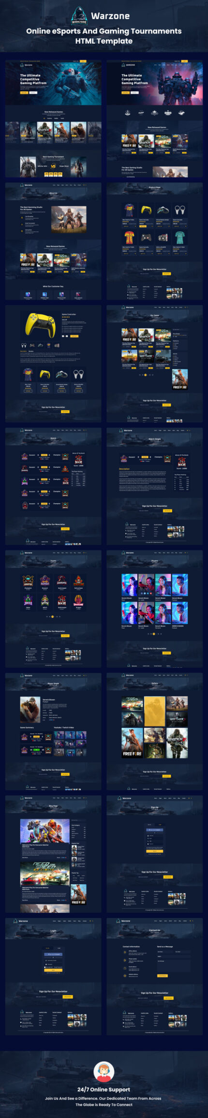 Warzone - Template HTML Turnamen eSports dan Gaming - Fitur Gambar 1