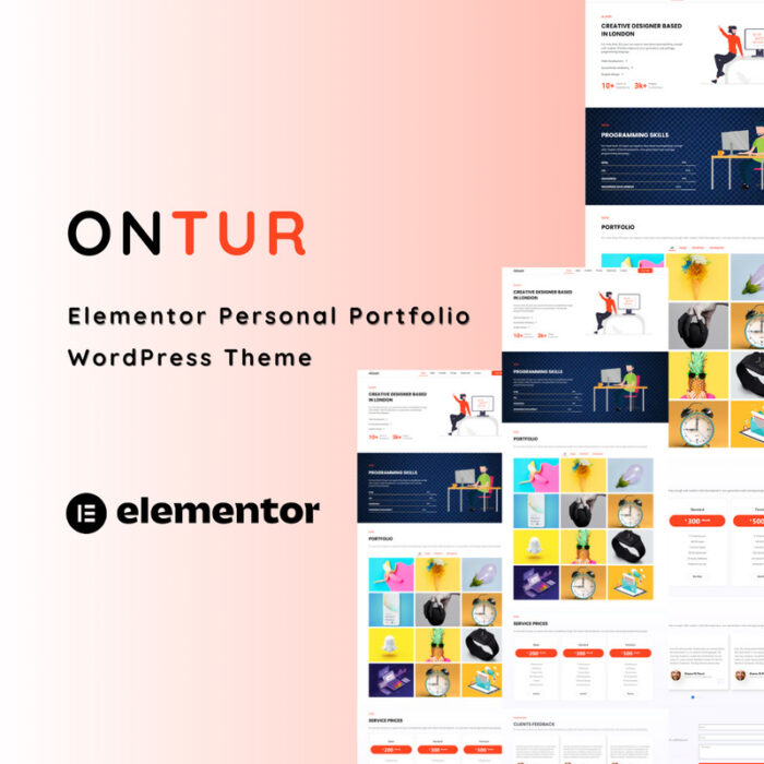 Ontur - Tema WordPress Satu Halaman Portofolio Pribadi - Fitur Gambar 1