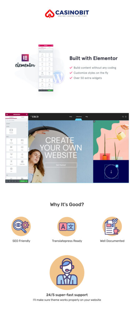 Casino Bit - Template WordPress Elementor Kasino & Taruhan Online - Fitur Gambar 1