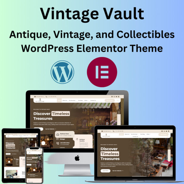 Vintage Vault - Tema WordPress Elementor Barang Antik, Vintage, dan Barang Koleksi - Fitur Gambar 1