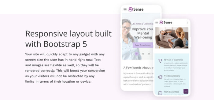 Sense - Template Situs Web HTML5 Bootstrap Responsif Psikolog - Fitur Gambar 5