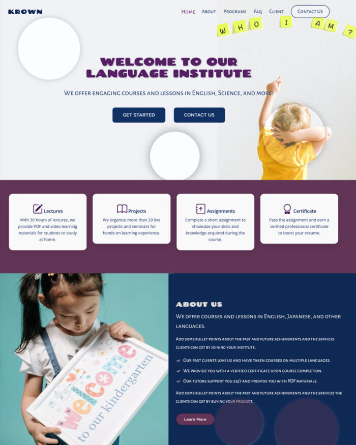 Krown MultiPurpose- Landing Page Template - Paket 4 template 2 unik dan 2 varian warna - Fitur Gambar 5