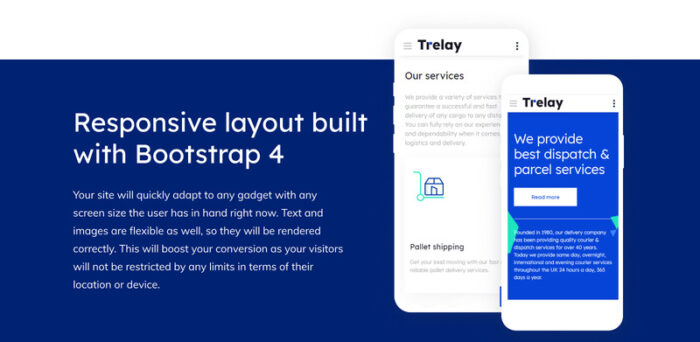 Trelay - Template Situs Web Perusahaan Pengiriman Online - Fitur Gambar 6