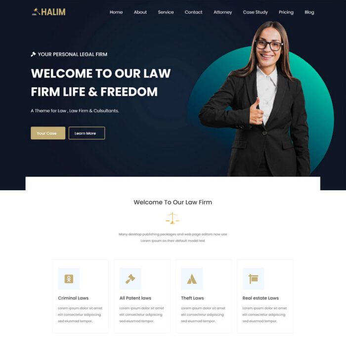 Halim - Template Landing Page Firma Hukum - Fitur Gambar 1