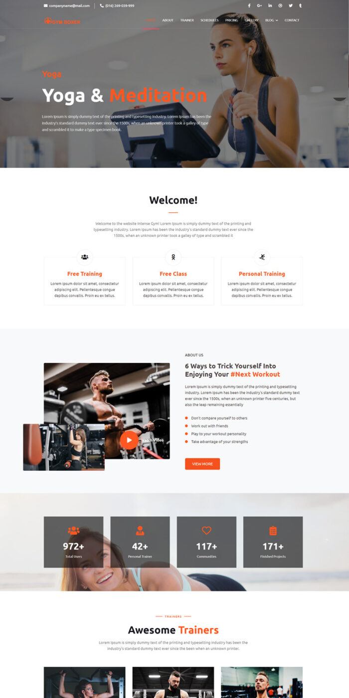 Gym Boxer - Template Halaman Arahan HTML5 Bootstrap untuk Kebugaran Gym - Fitur Gambar 1