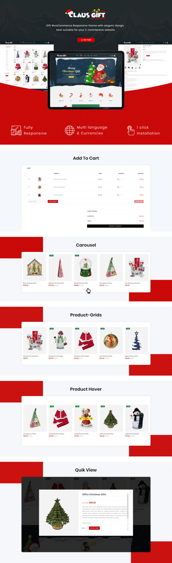 Clausgift - Tema WooCommerce Responsif Hadiah Natal - Fitur Gambar 1