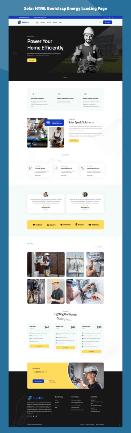 SolarPro - Halaman Arahan HTML5 Bootstrap Energi Surya - Fitur Gambar 1