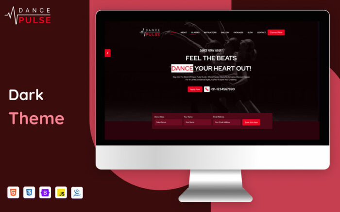 Dance Pulse - Template Situs Web Responsif Satu Halaman - Fitur Gambar 1