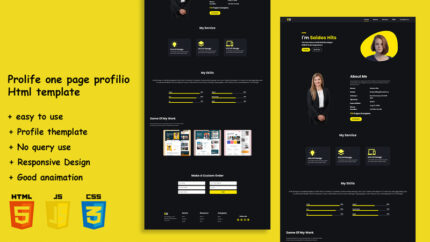 Template CV Pribadi dan Portofolio HTML5 - Fitur Gambar 1