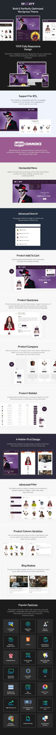 Spookyy - Template Responsif Woocommerce Halloween - Fitur Gambar 1