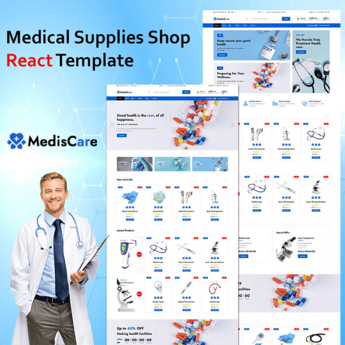 Mediscare - Template Situs Web React Toko Peralatan Medis - Fitur Gambar 1