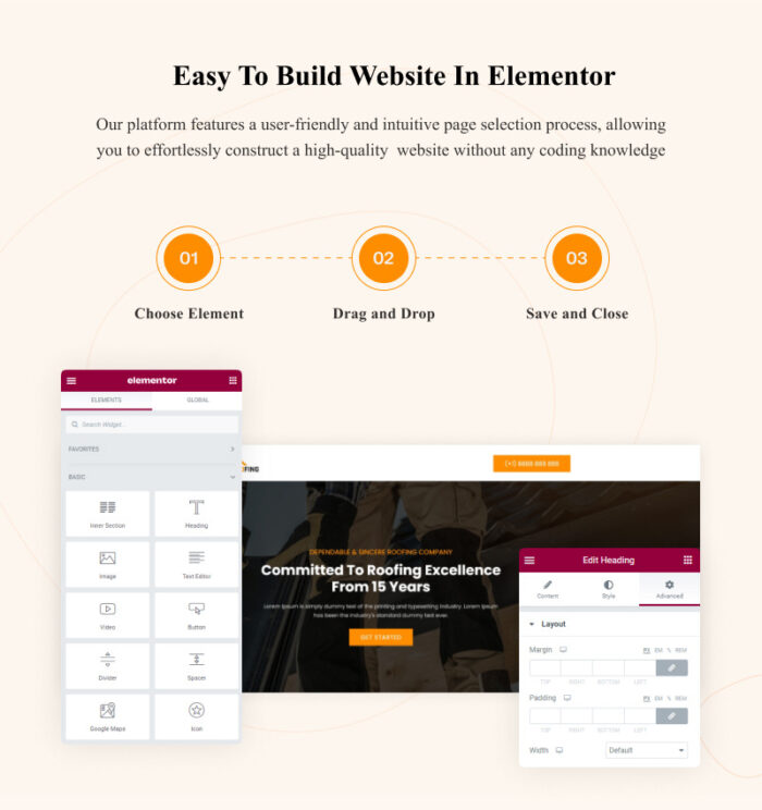 X-Roofing - Layanan Siap Pakai Template Satu Halaman Elementor - Fitur Gambar 3