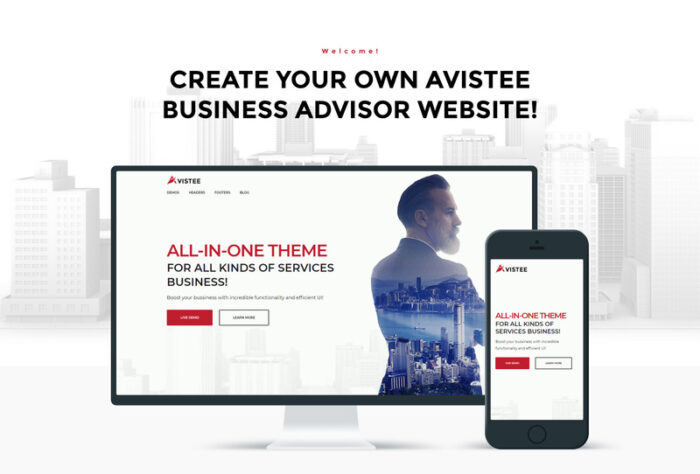 Tema WordPress Konsultasi Bisnis Avistee - Fitur Gambar 1
