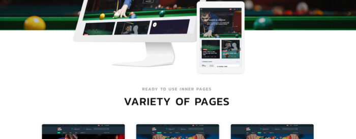 Template Situs Web HTML5 Multihalaman Snooker - Biliar - Fitur Gambar 2