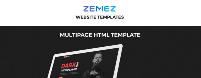 DarkInk - Template Situs Web HTML5 Multihalaman Salon Tato - Fitur Gambar 1