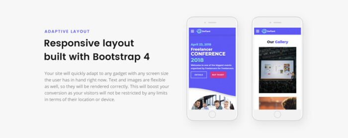 Defiant - Template Situs Web HTML Bootstrap Minimal Responsif Acara - Fitur Gambar 7