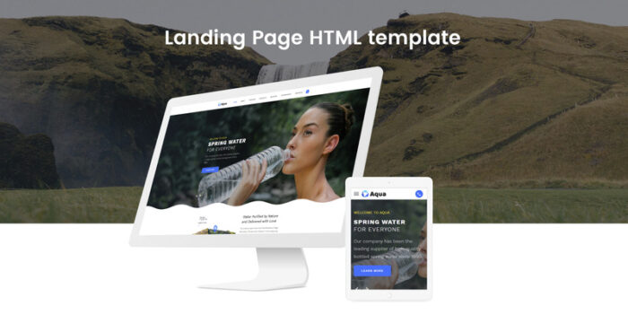 Aqua - Template Halaman Arahan Bootstrap HTML Bersih Air - Fitur Gambar 2