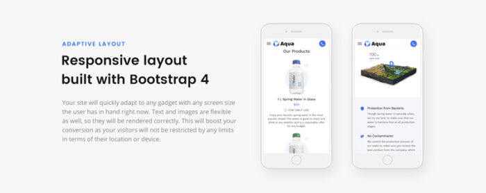 Aqua - Template Halaman Arahan Bootstrap HTML Bersih Air - Fitur Gambar 6