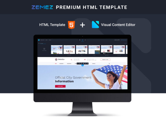 FederalGov - Template Situs Web HTML Klasik Siap Pakai Pemerintah - Fitur Gambar 1